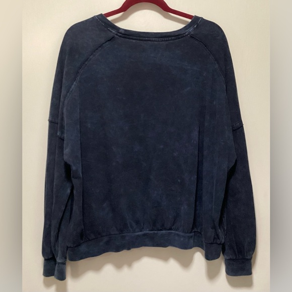 Free People We the Free Navy Blue Mineral Wash Shirt - Picture 2 of 4